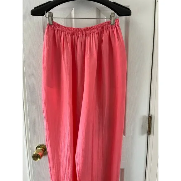Vtg 1980's Stewart Sport By eStewart Peach Full Elastic Waist Pants Saks Fifth A